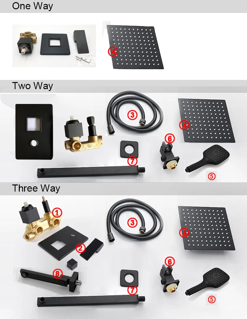 black shower set wall mounted shower faucet mixer 8inch to16inch rainfall bathroom shower tap with handshower rotate bath spout free global shipping