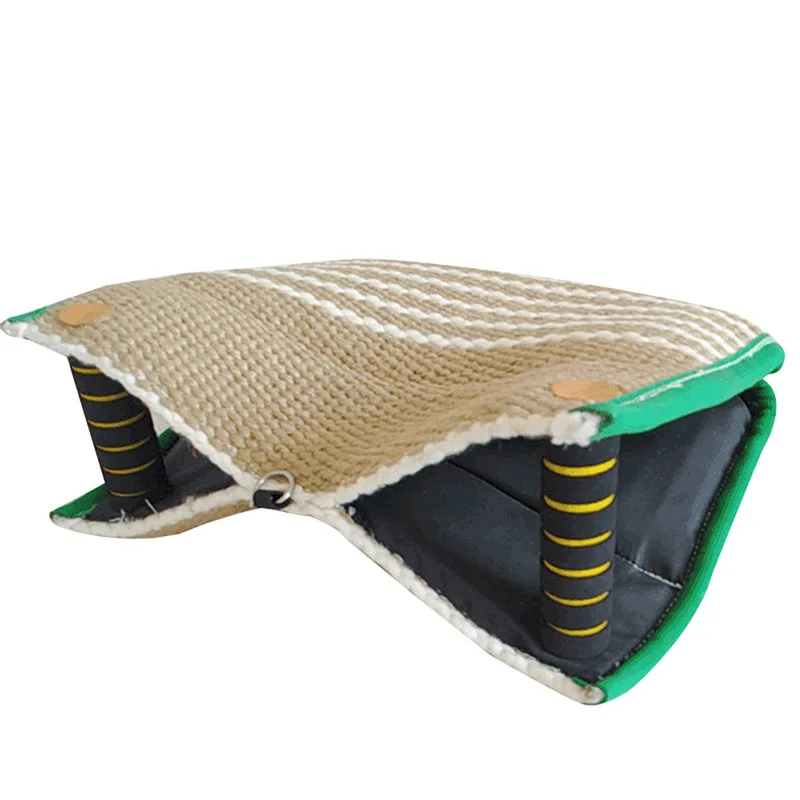 Джутовая/льняная подушка для укуса собак с ручками тренировочная игрушка