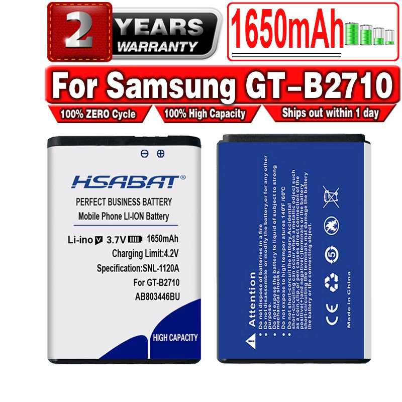 Аккумулятор HSABAT AB803446BU, AB803446BA, 1650 мА · ч, для Samsung GT-B2710, Xcover