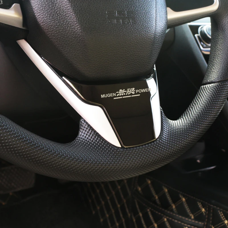 MUGEN POWER SPORT Car Steering Wheel metal decoration Fits for Honda Civic 10th FC/FK 2016 2017 2018 2019 | Автомобили и