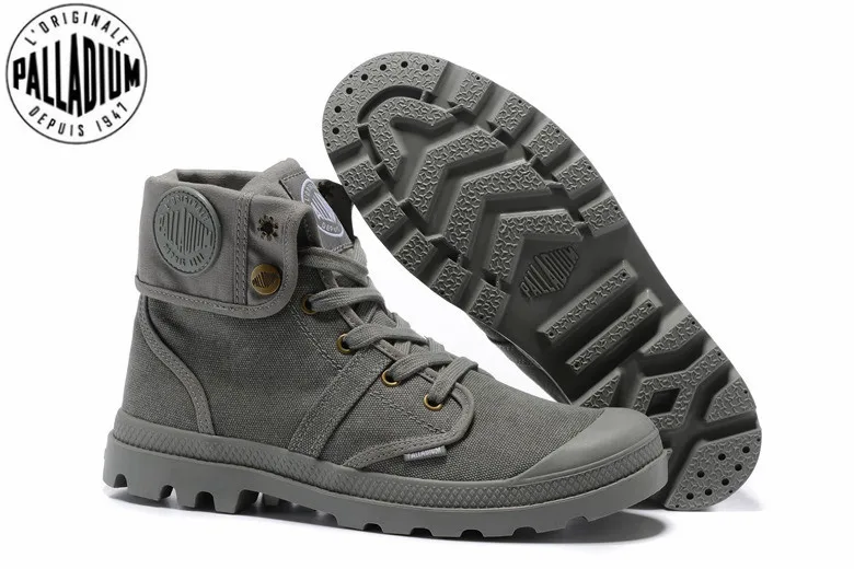 

PALLADIUM Pallabrouse All Grey Sneakers Men High-top Military Ankle Boots Canvas Casual Shoes Men Casual Shoes Eur Size 39-45