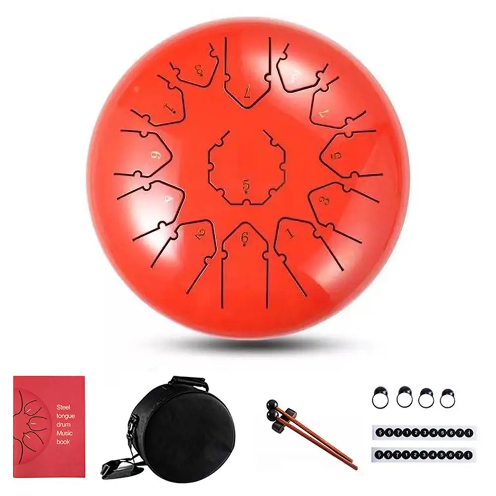 12 дюймов 13 нот Hangdrum Handpan стальной язык барабан с молотками музыкальная Книга сумка ударный инструмент для музыкальных терапевтов