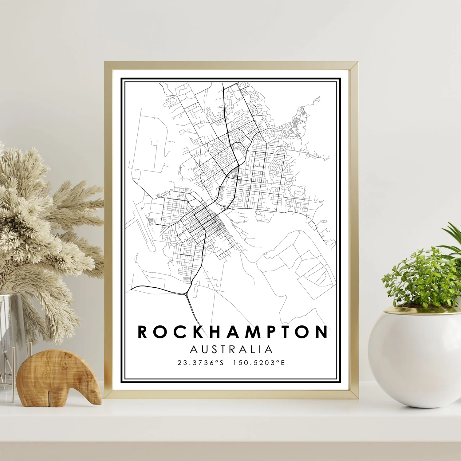 TAREE TAMWORTH Сидней Южный художественный плакат рокгемптон из Австралии Карта города