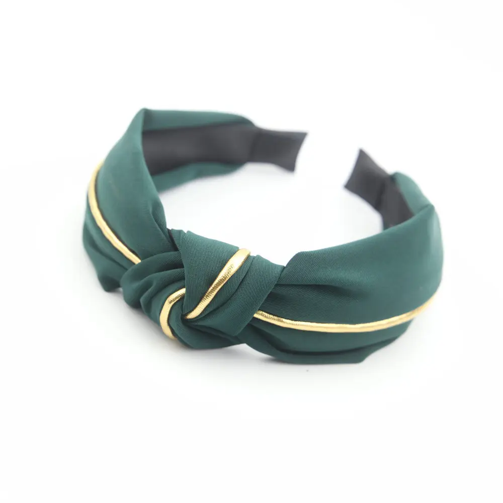 Женский ободок для волос AWAYTR элегантный хлопковый с узлом золотистой линии