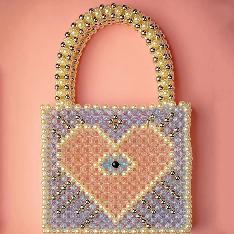 

Candy Color Handmade Pearl Bags Ins Summer Dinner Beads Fashion Beach New Women's Bags 2022 Designer Handbags High Quality