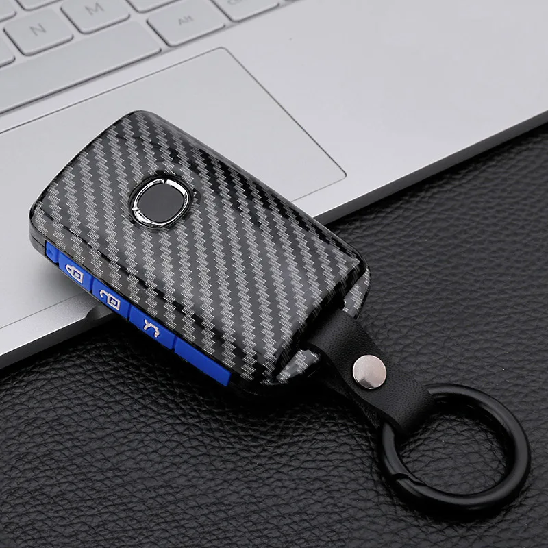 

Carbon fiber car key case for Mazda 3 Alexa CX4 CX5 CX8 2019 2020 3/4 Button Key Cover Case Remote Folding Shell Accessories