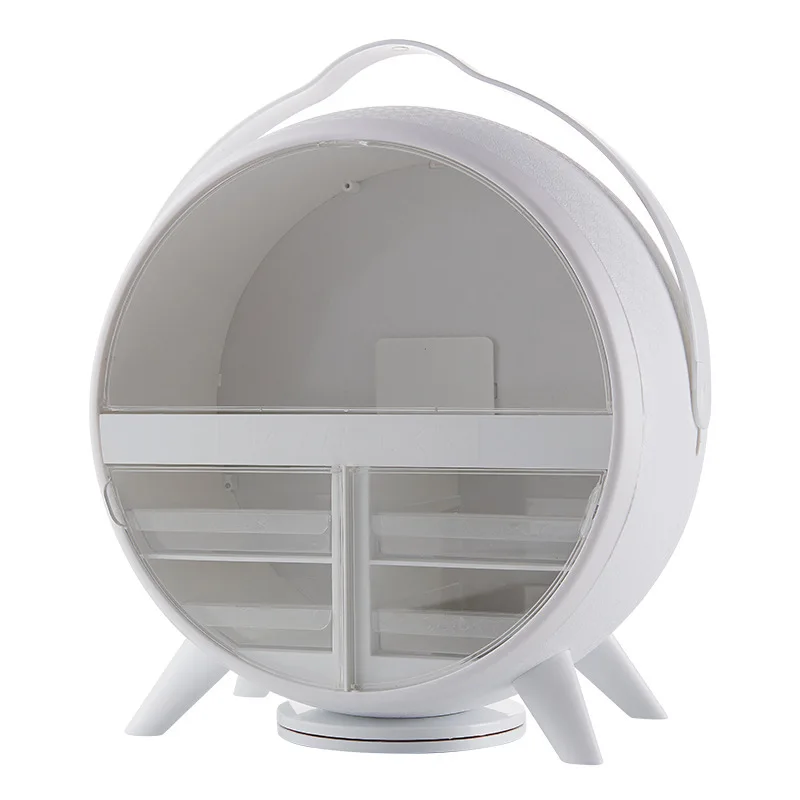 

makeup organizer box,cosmetics storage with led mirror,jewerly holder with 360ratatable3 kinds of light adjustment,newest