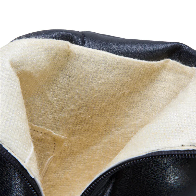 

ESRFIYFE 2020 New Leather Ankle Boots Square Toe Boots Rubber Riding Women's Shoes Ladies Chunky High Heel Zipper Winter Boots