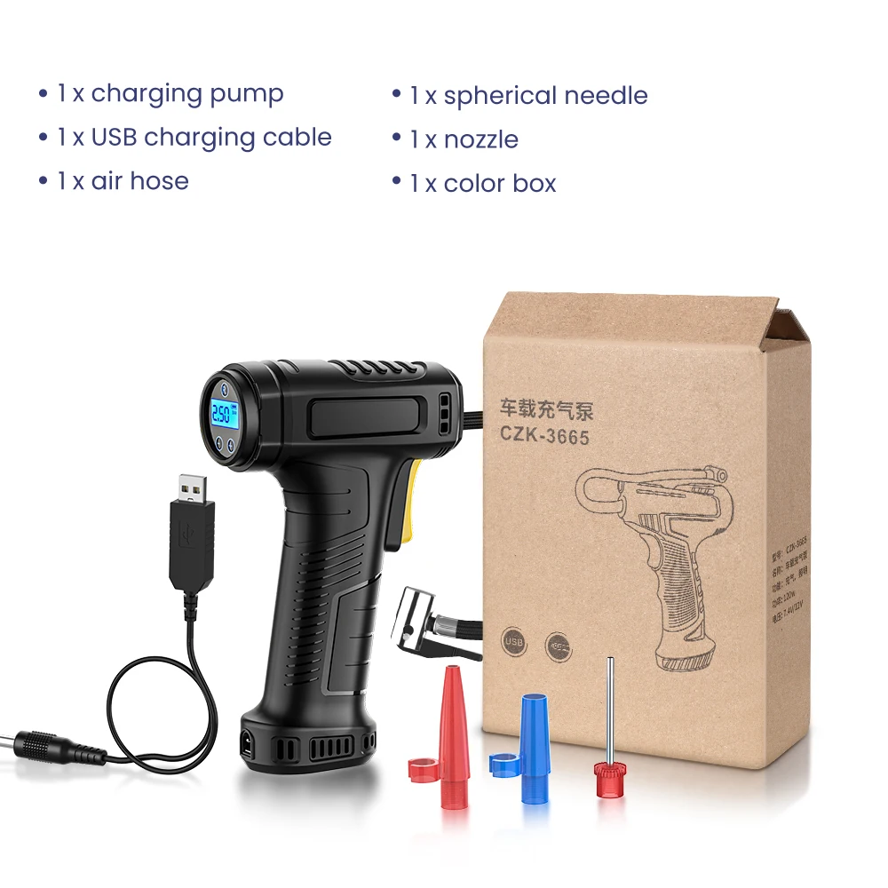 

Car Air Compressor Wireless Inflatable Pump Portable Air Pump Digital Automatic Tire Inflator Car Air Compressor for ATV Truck