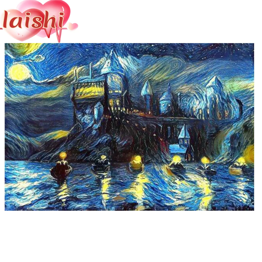 

5D DIY Full Round Drill Diamond Painting Abstract creative Van Gogh's painting starry sky Kits Embroidery Craft Rhinestones