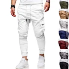 Мужские джоггеры, брюки с несколькими карманами, шаровары, стиль хип-хоп, однотонные спортивные штаны, 2021, осень M-4XL