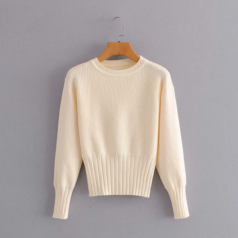 

Fashion Women's Sweaters 2020 Autumn Blue Cotton O Neck Ladies Knitwears Slim Female's Sweater Elegant Girls Chic Knitwear