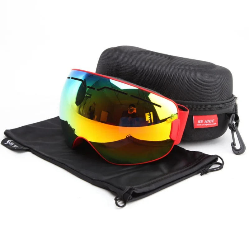 Double-layer Large Spherical Anti-fog Ski Goggles 100% UV400 Protection Snowboard with Quick-Change Lens for Men Women | Спорт и
