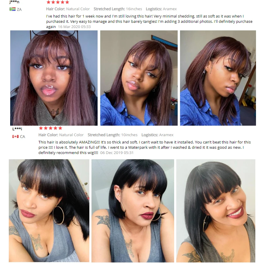 

Short Human Hair Wigs With Bangs Short Bob Wig Brazilian Human Hair Wigs For Black Women Dorisy Human Hair Glueless Wig 8-16Inch