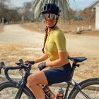 Женский трикотажный костюм для велоспорта, с коротким рукавом