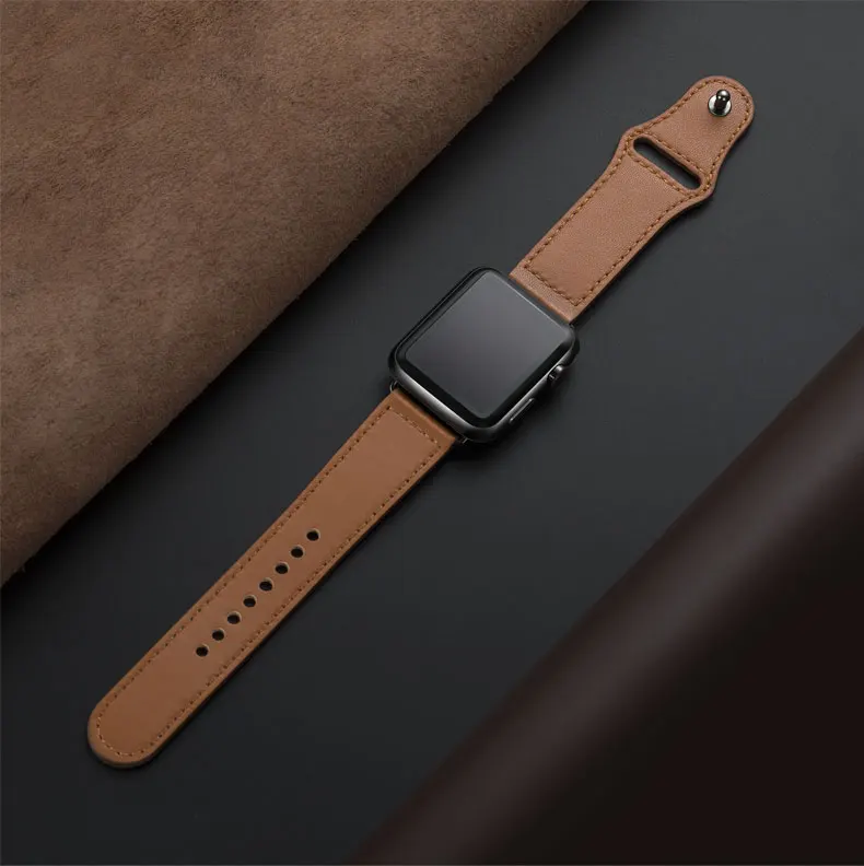 Из натуральной кожи петлевой ремень для apple watch, ремешок 42 мм 44 мм apple watch 4 5 38 мм 40 мм, для iwatch, версия 3, 2, 1, correa, сменный Браслет