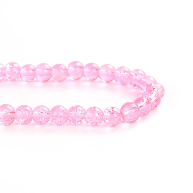200 шт Doreen Box Хрустальные стеклянные бусины Круглые Розовые диаметром 6 мм.