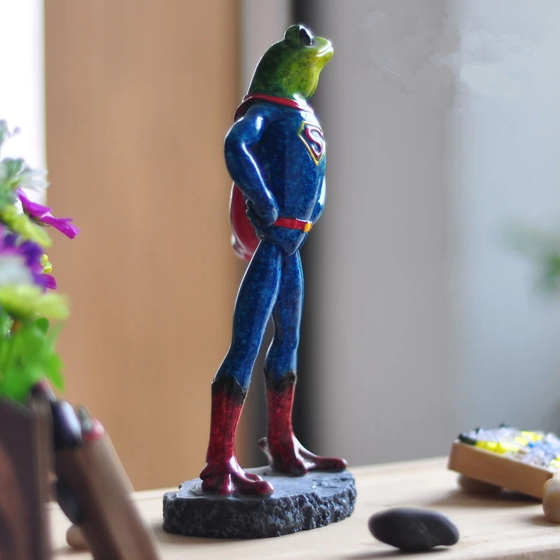 

[Modern] Home Decoration Accessories Bizarre Super Frog Ornaments Statue Sculpture Resin Funny Frog Statue Crafts Gift