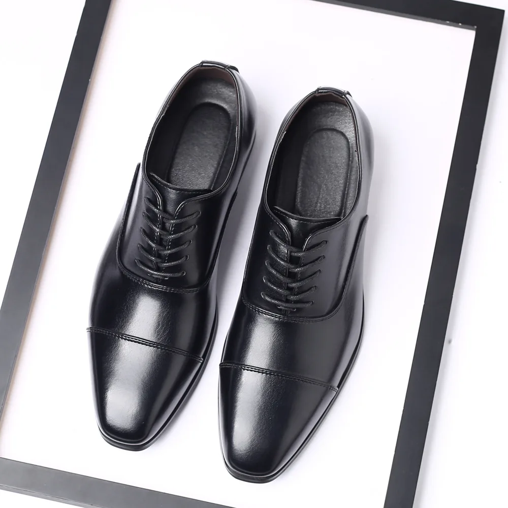 

Mens Formal Shoes Leather Oxford Shoes For Men Italian 2021 Business Dress Shoes Wedding Shoes Laces Brogues Plus Size 38- 47
