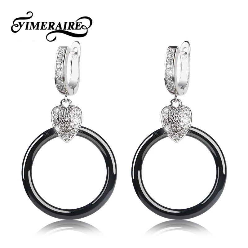 Женские сережки-капли TUHE серебристые сережки в форме сердца большие