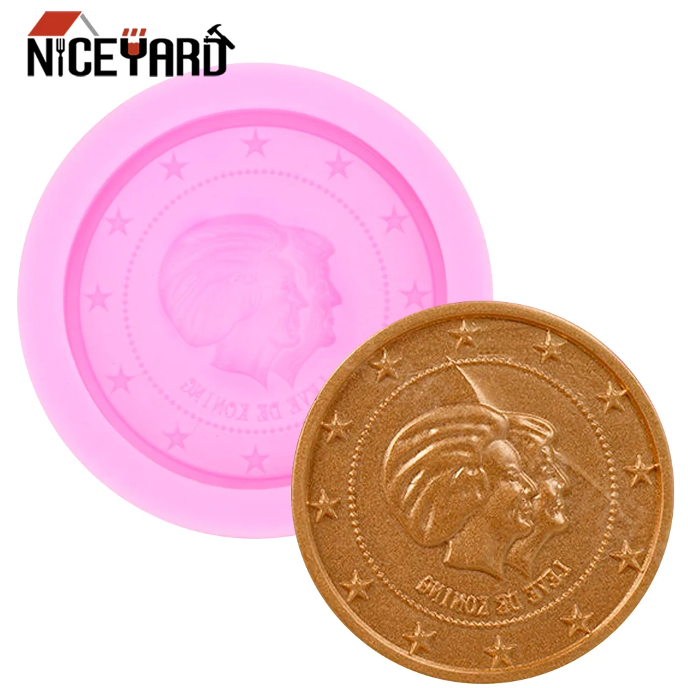 NICEYARD Круглые Монеты Силиконовые помадные формы Шоколадные Конфеты Плесень DIY печенье формы для выпечки тортов украшения торта инструмент