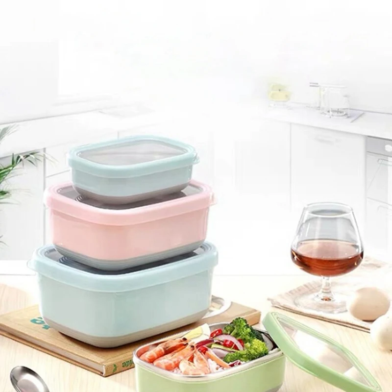 Квадратная микроволновка Bento Box коробка для завтрака детей с защитой от