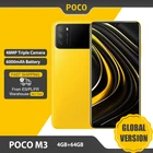 Смартфон POCO M3, экран Глобальная версия дюйма, 4 Гб 64 ГБ, процессор Snapdragon мобильный телефон, экран 662 дюйма, аккумулятор 6,53 мА  ч, камера 48 МП, двойные динамики