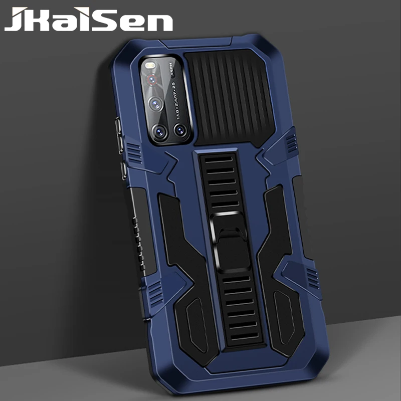 

JKaiSen Shockproof Bracket Phone Case For VIVO Y72 Y53S Y51 Strong Anti-Fall Kickstand Protective Cover For VIVO Y31 Y73 2021