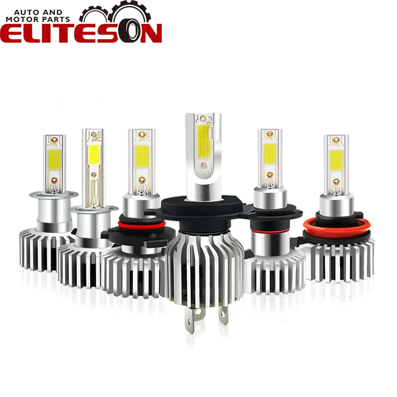 

Eliteson H1 H3 H4 H7 H8 9005 9006 LED Bulbs 12V 24V 6000K Headlights Car Fog Lamps D9 COB Front Light Auto Headlamp