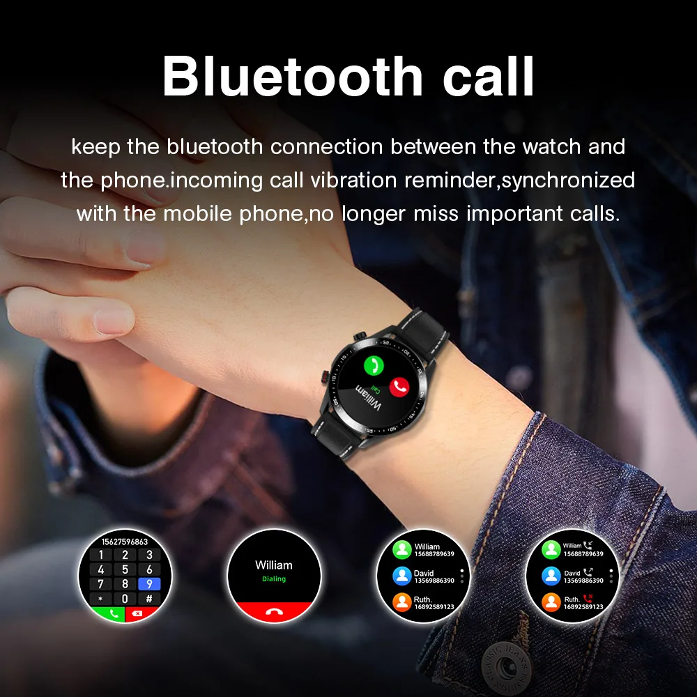 

Smart Watch Men Bluetooth Call Custom Dial Full Touch Screen Waterproof Smartwatch For Android IOS Sports Fitness Tracker