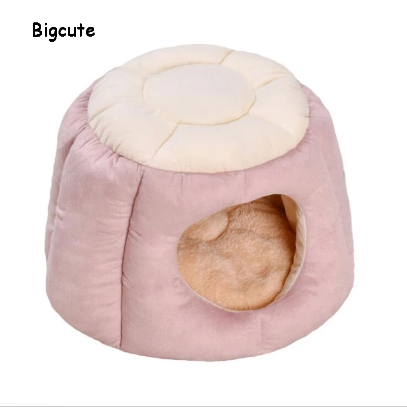 Складная домашняя кровать для собак кошек щенков зимнее теплое гнездо с ковриком