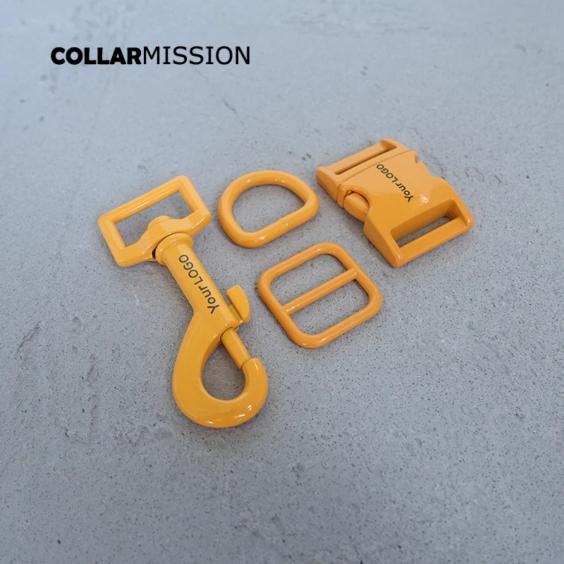 

(metal buckle+adjust buckle+D ring+metal dog clasp)diy dog collar20mm webbing accessory We provide laser engraving LOGO