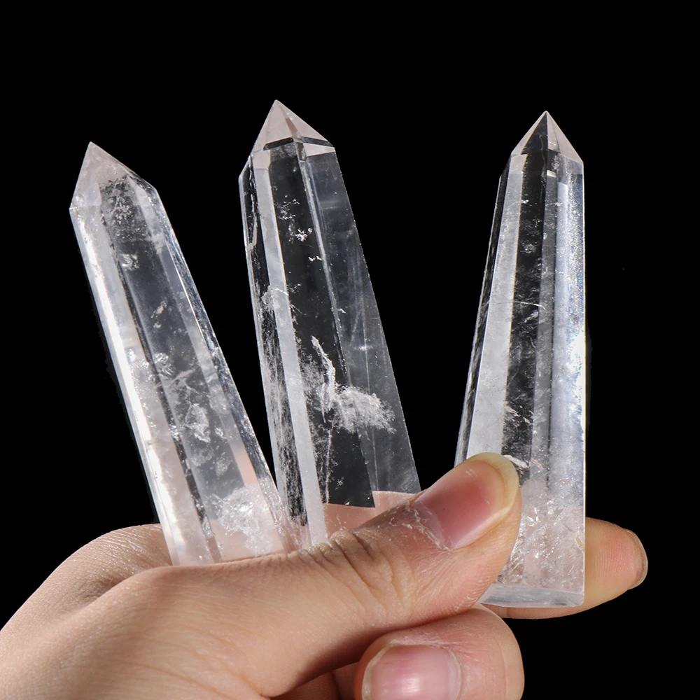 Модная Натуральная прозрачная кварцевая колонна кристаллическая палочка