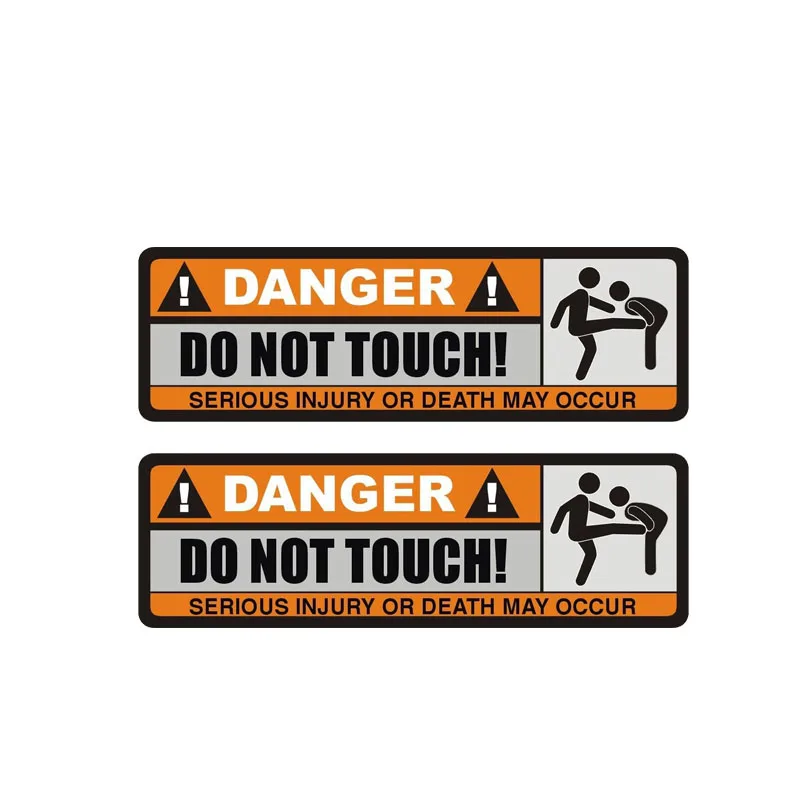 

12.5*3.9cm Interesting danger do not touch Car Sticker Motorcycle Bumper Trunk Laptop Window Decals Vinyl Car Styling Decoration