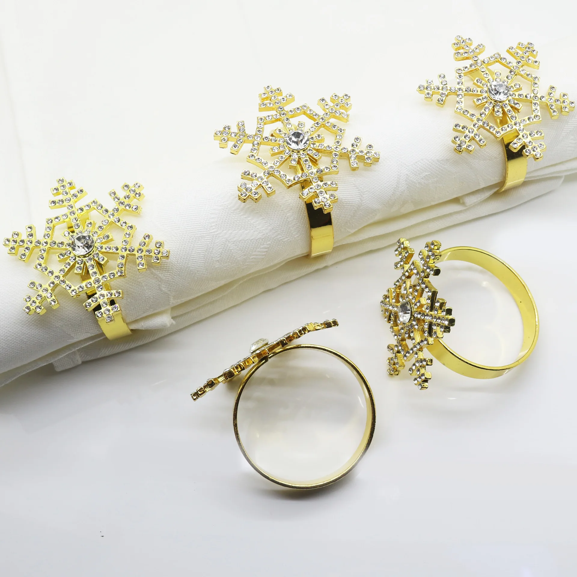 10PCS Upscale hotel Christmas snowflake napkin ring buckle cloth towel | Дом и сад