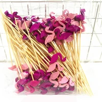 100pcs 12cm pineapple flamingo fruit fork sticks buffet cupcake toppers cake cocktail forks wedding festival party decorations