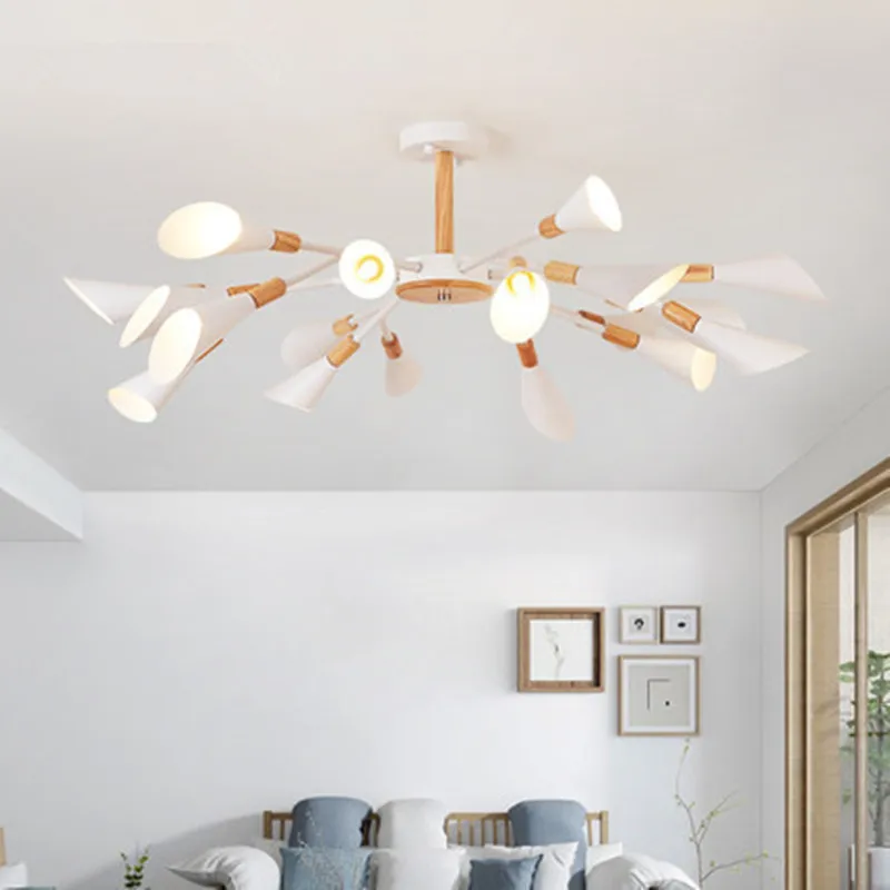 Дизайнерская Люстра для гостиной современная белая деревянная люстра спальни