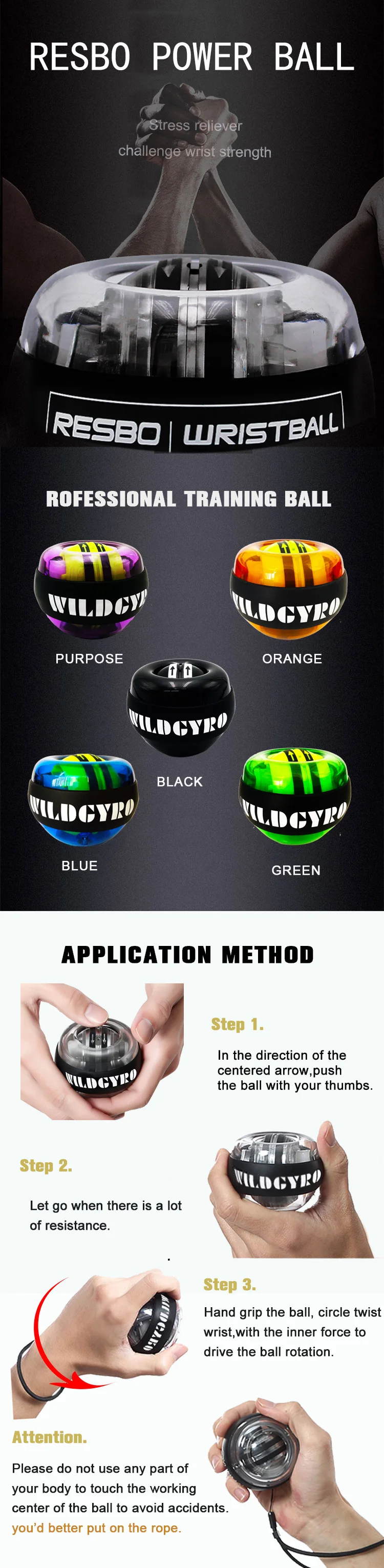 Мощный кистевой шар гироскоп resbo power force ball power gyro тренажер powerball Гироскопический кистевой тренажер