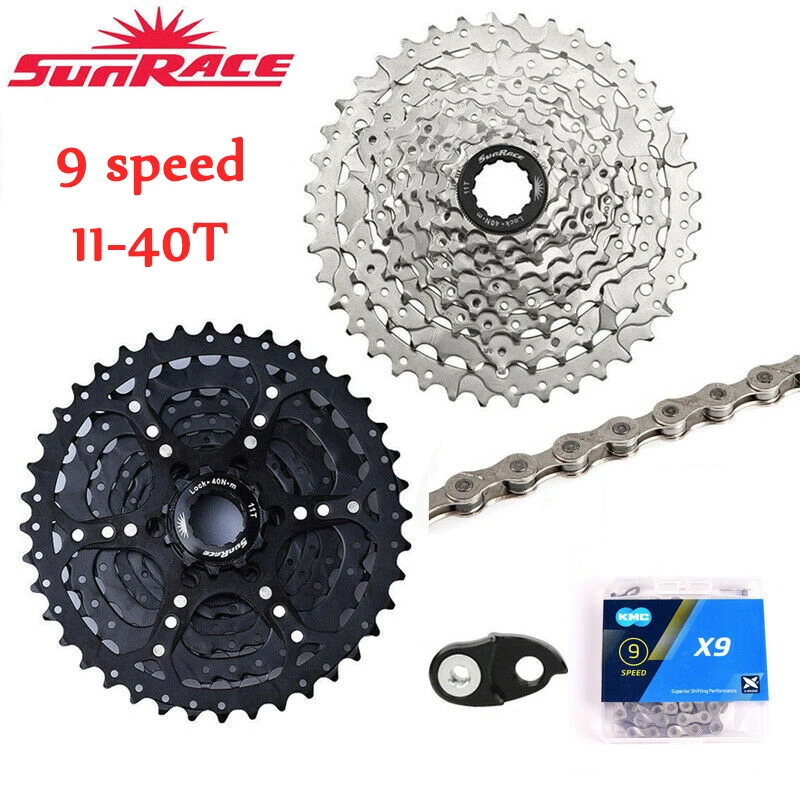 Sunracing 9 скоростная кассета 11 40T горный велосипед Freewheel X9 цепь Cogs широкое