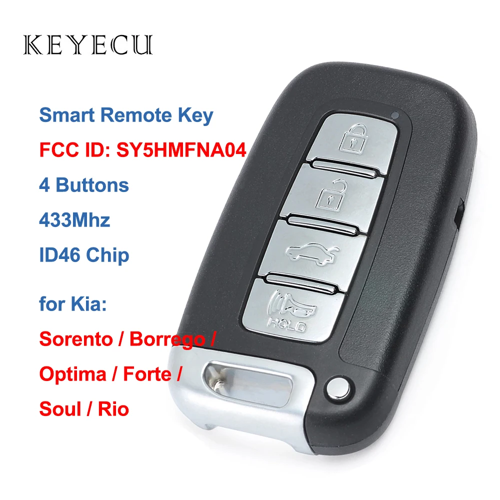 Keyecu الذكية مفتاح السيارة عن بعد فوب 4 أزرار 433MHz ID46 رقاقة لكيا K2 K5 K7 ريو أوبتيما الروح سبورتاج سورينتو FCC ID: SY5HMFNA04