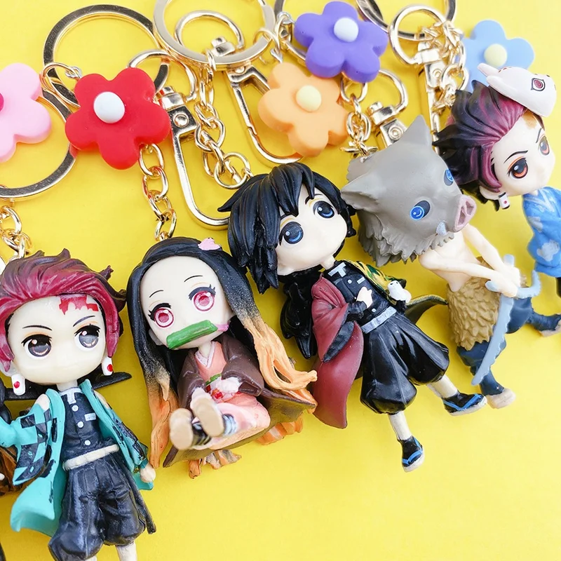 2020 демон убийца: Kimetsu без Yaiba Аниме Ключ цепочки брелок Косплэй 3D резиновая