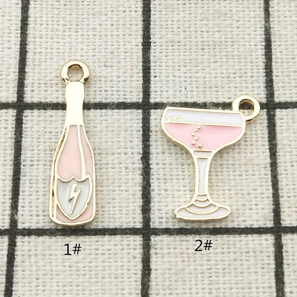 10 шт. эмалированная бутылка вина и чашка очаровательные ювелирные аксессуары