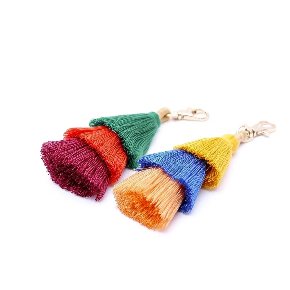 Модные брелки с цветными помпонами и кисточками для женщин сумка декоративный