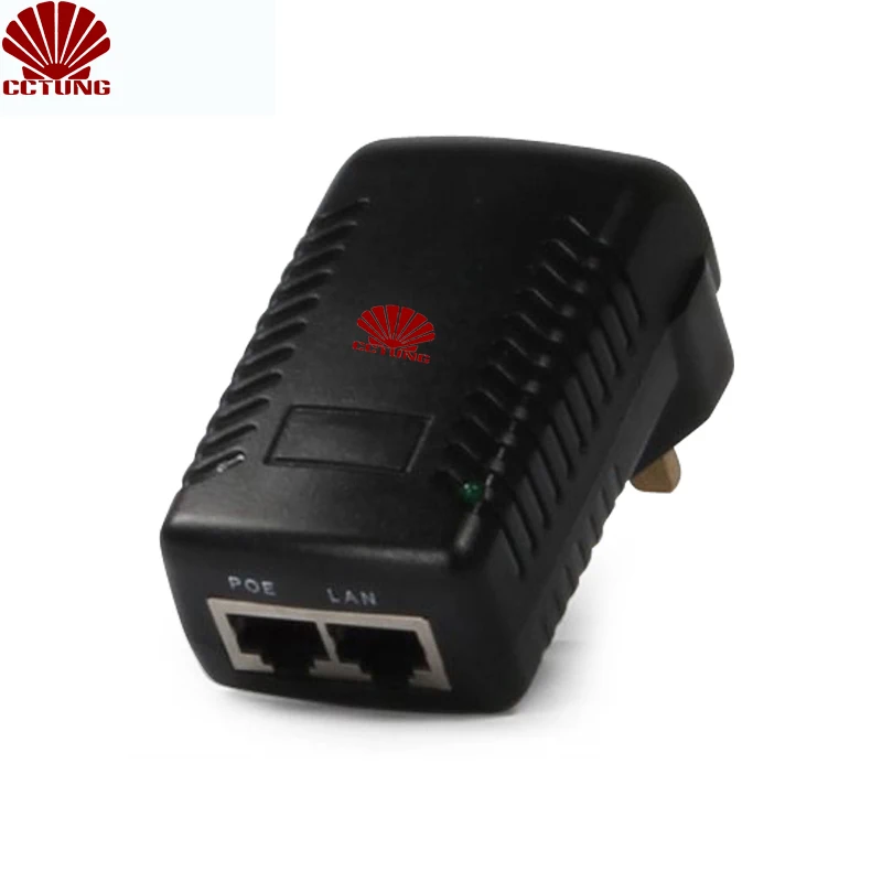 48 В постоянного тока 0 5 А POE (Power on Ethernet) Инжектор для IP Камеры видеонаблюдения