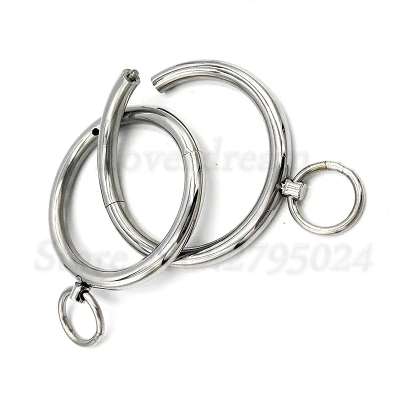 Взрослые игры Нержавеющая сталь с круглой горловиной наручники c вырезом в