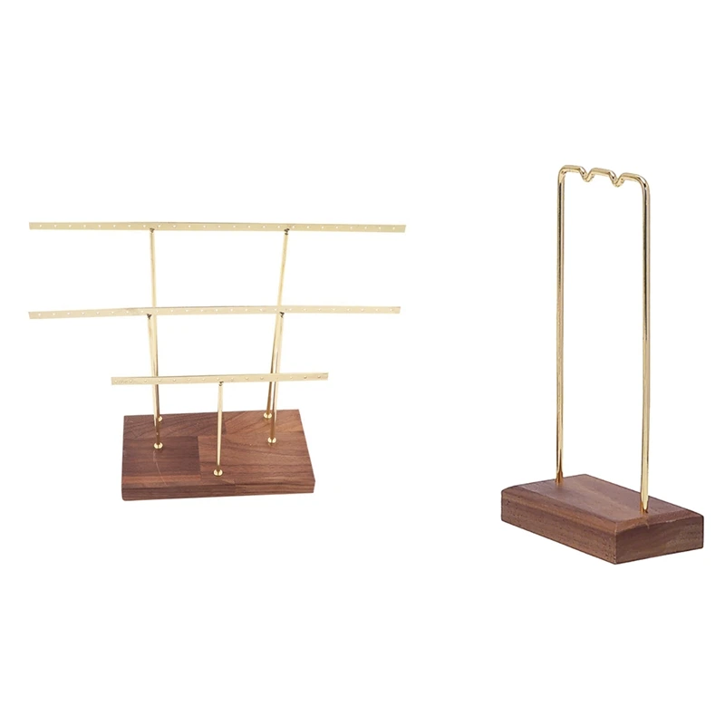 

2Pcs Hanging Jewelry Display Rack Tree Organizer Metal Rack