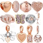 ELESHE 925 пробы серебряные разделяющие с украшением в виде кристаллов бисера Подвески из розового золота подходят оригинальный браслет серебро 925 Аутентичные серебряные ювелирные изделия