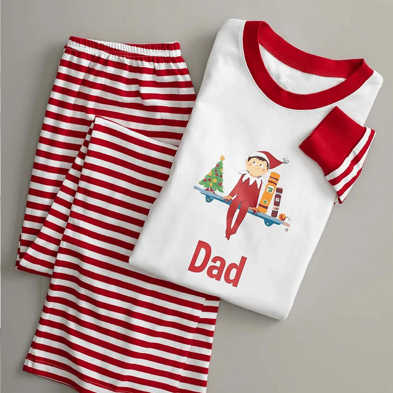 

Рождественская семейная одежда, подходящая одежда для мамы и дочки, Зимняя Красная полосатая Пижама, 2 предмета, пижама, повседневная домашн...