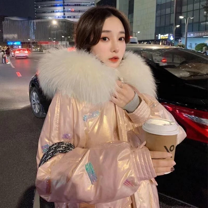 Fur Hooded Waterproof Outwear Women Cotton Lined Parkas Clothing Casual Jacket Winter Warm Jackets Women New Fashion Clothing