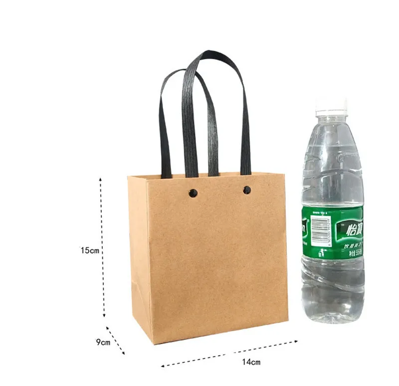 

5/10/20/30pcs Kraft Paper Gift Bag for Business Party Creative Small Size Rivet Black White Paperboard Portable Shopping Bags